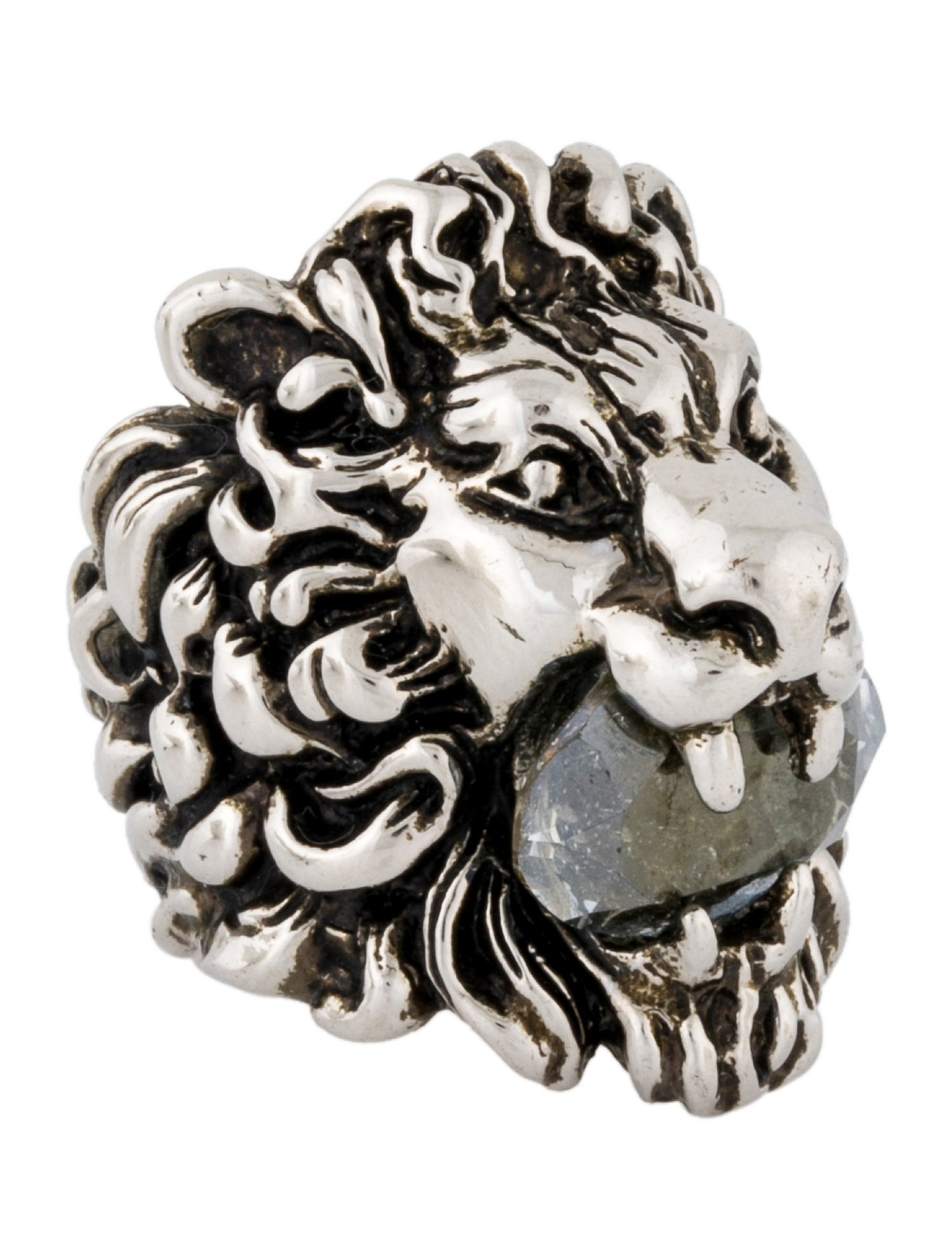 Gucci Crystal Lion Head Cocktail RIng
