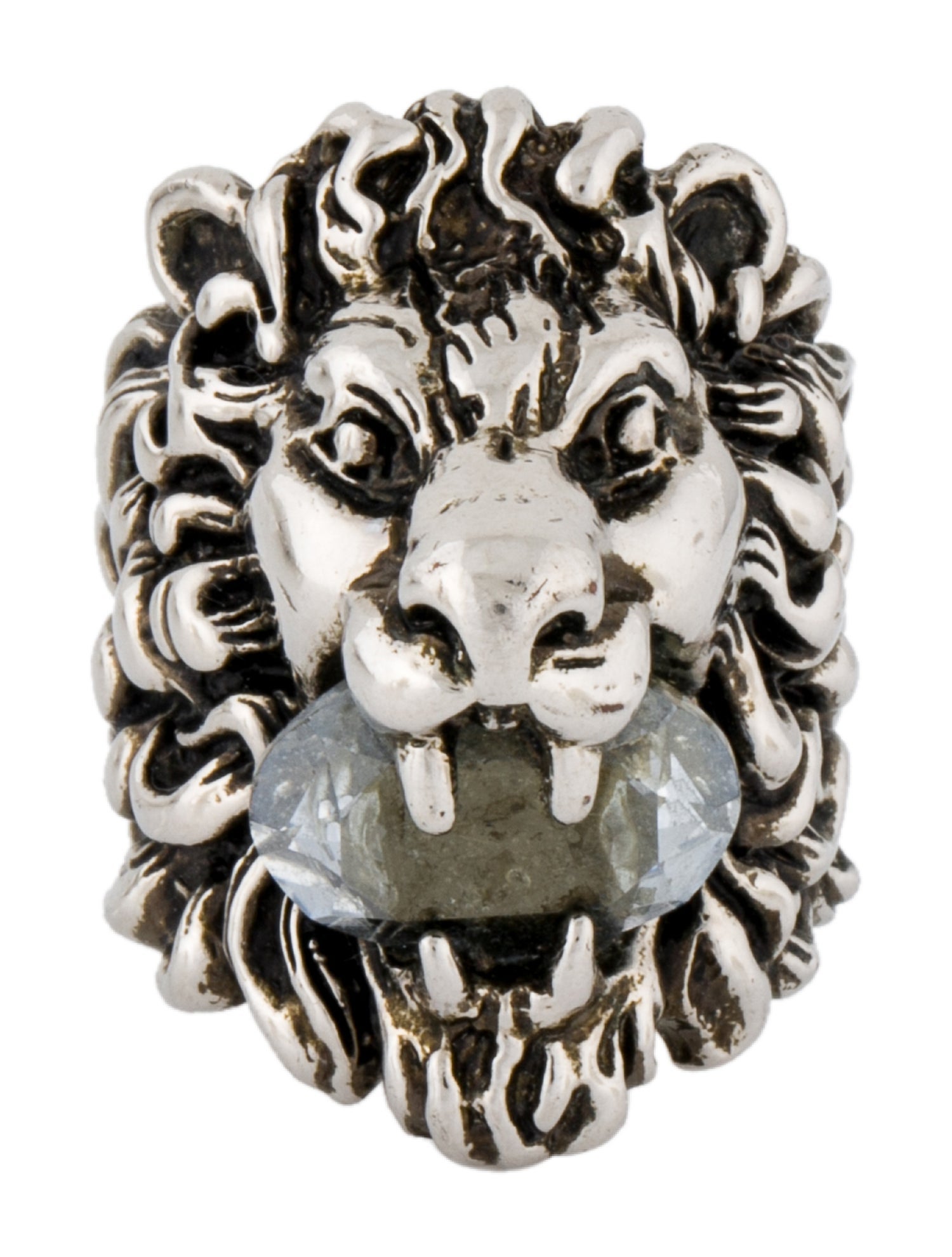 Gucci Crystal Lion Head Cocktail RIng