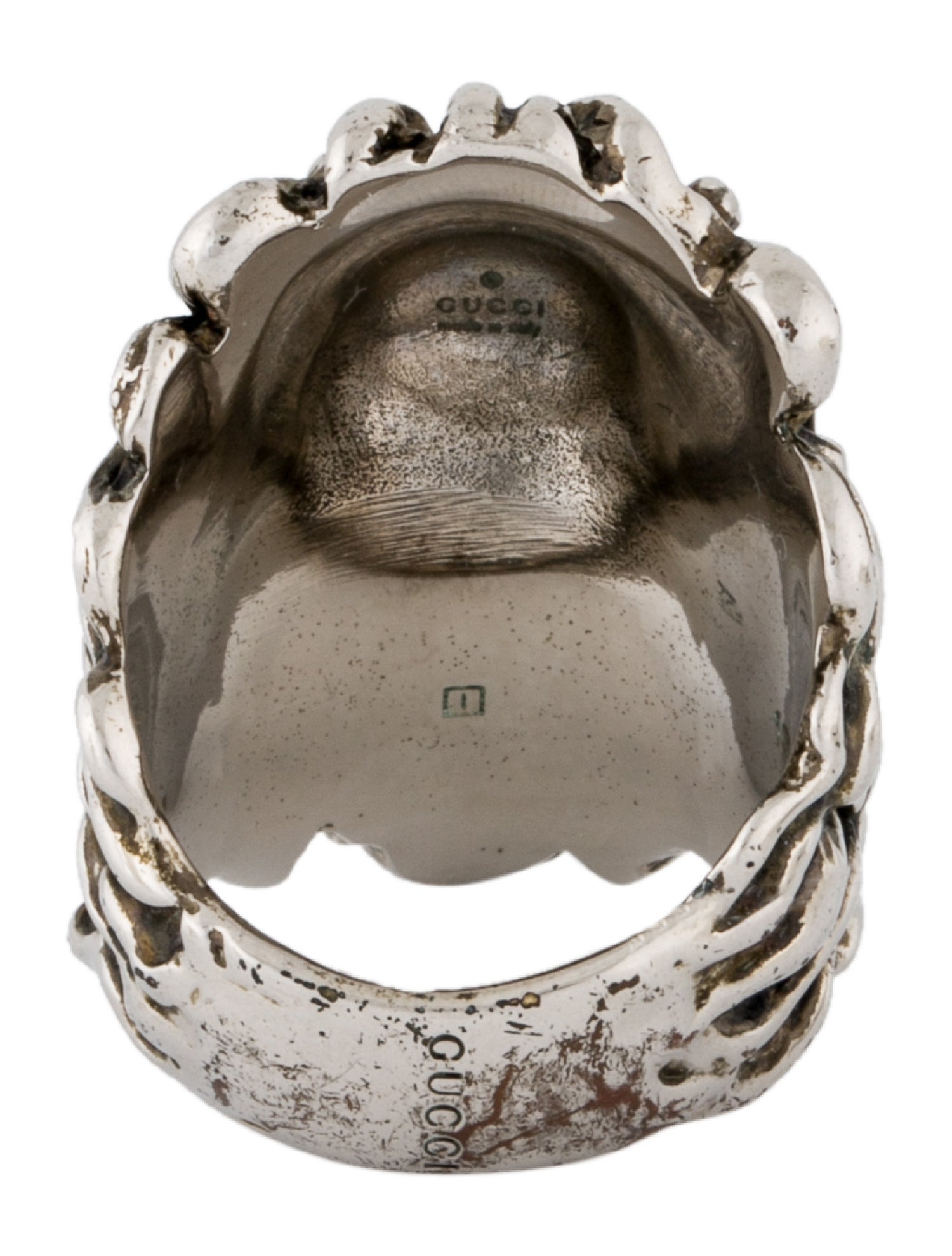 Gucci Crystal Lion Head Cocktail RIng