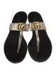 Gucci Double G Logo Leather Slides