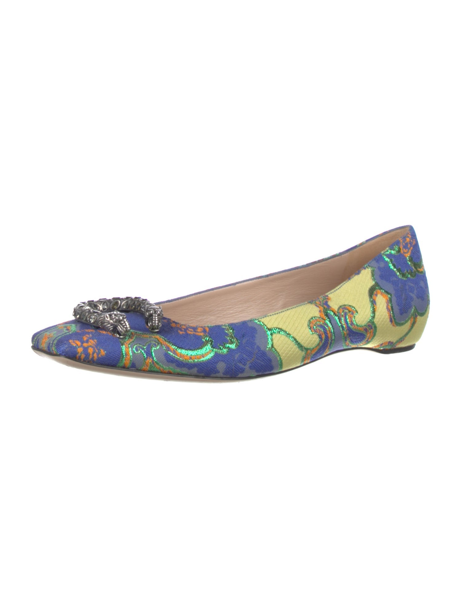 Gucci Dionysus Accent Floral Print Flats