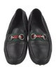 Gucci Web Accent Leather Loafers