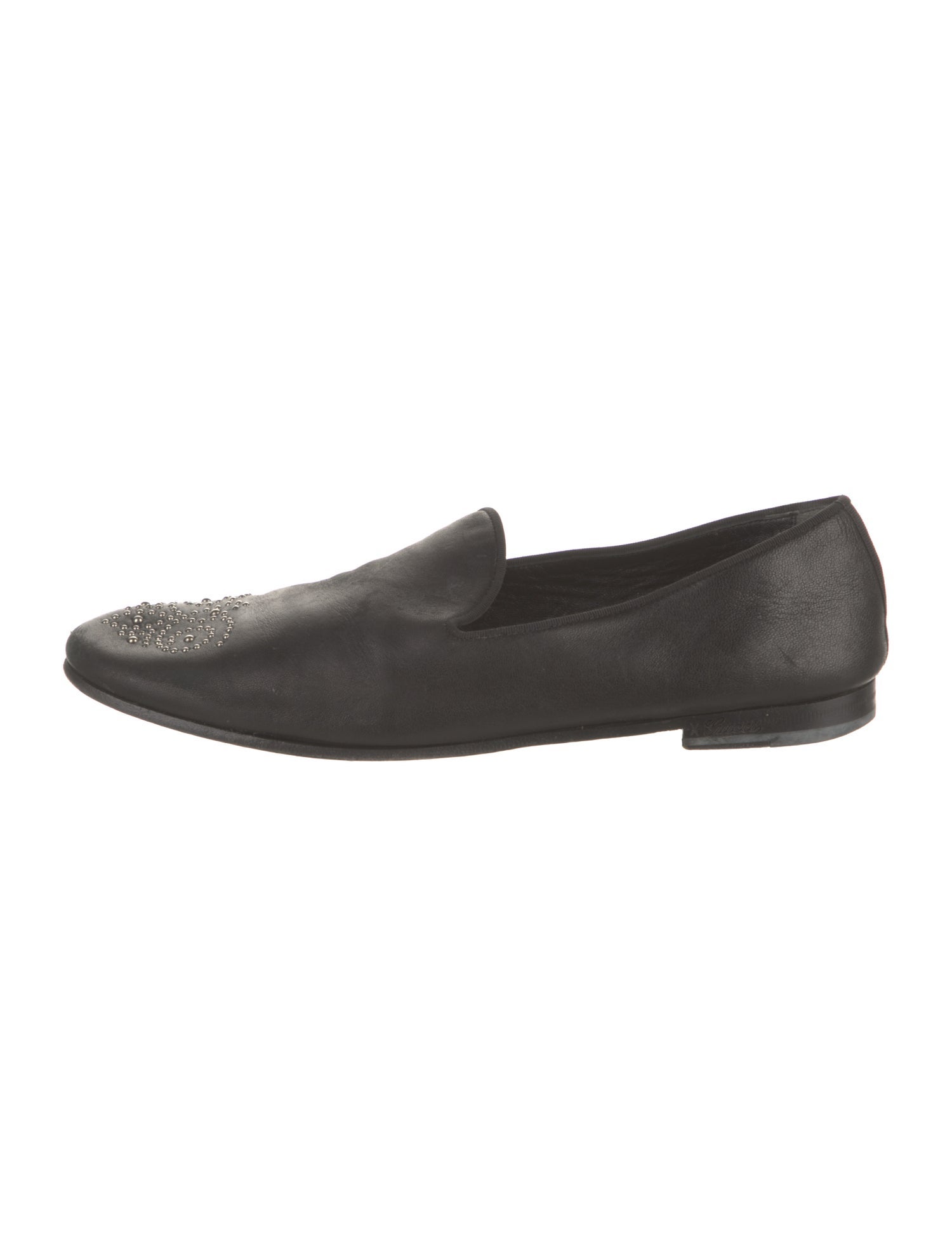 Gucci Leather Studded Accents Loafers