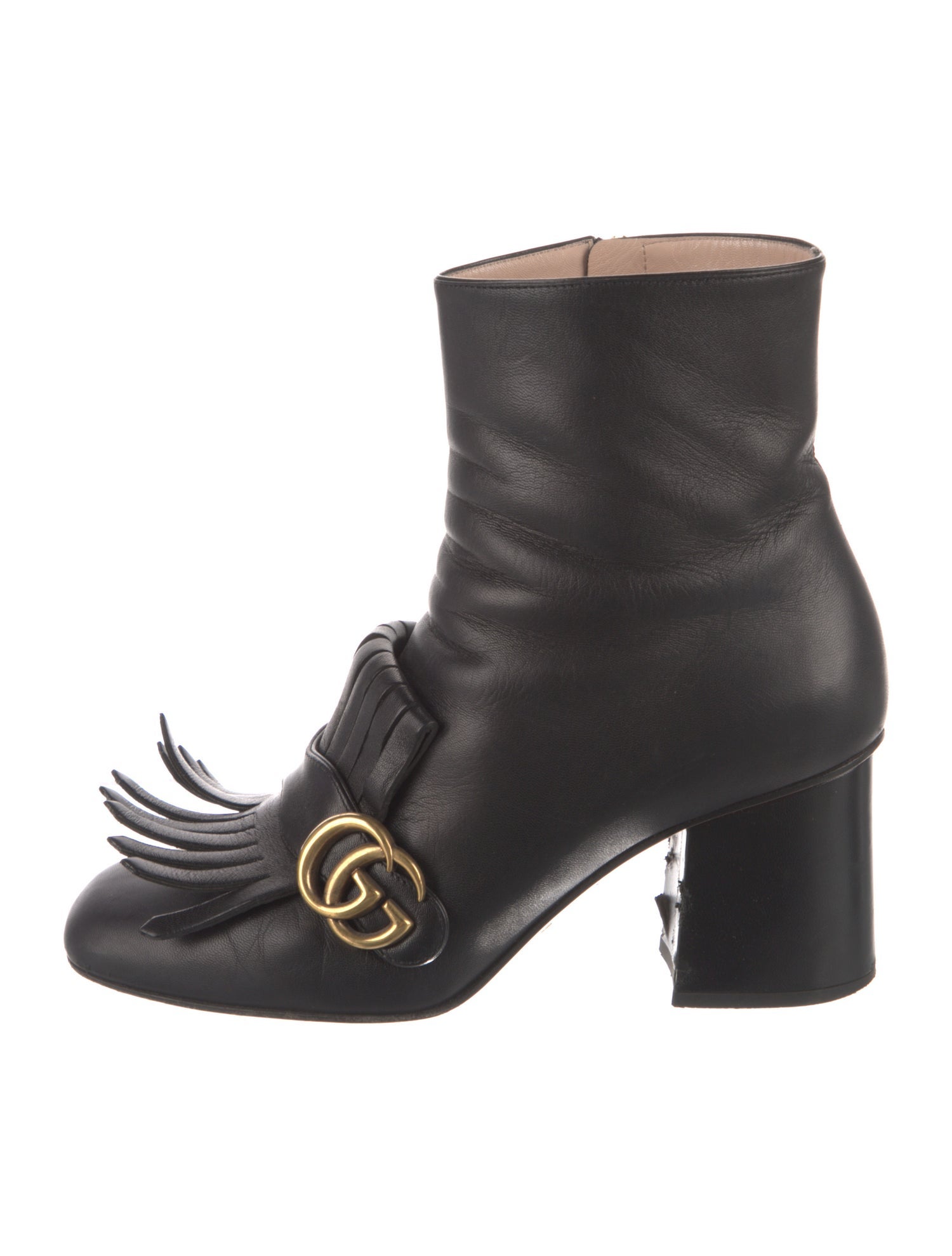 Gucci Double G Logo Leather Boots