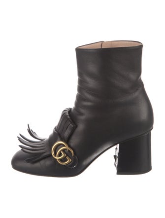 Gucci Double G Logo Leather Boots