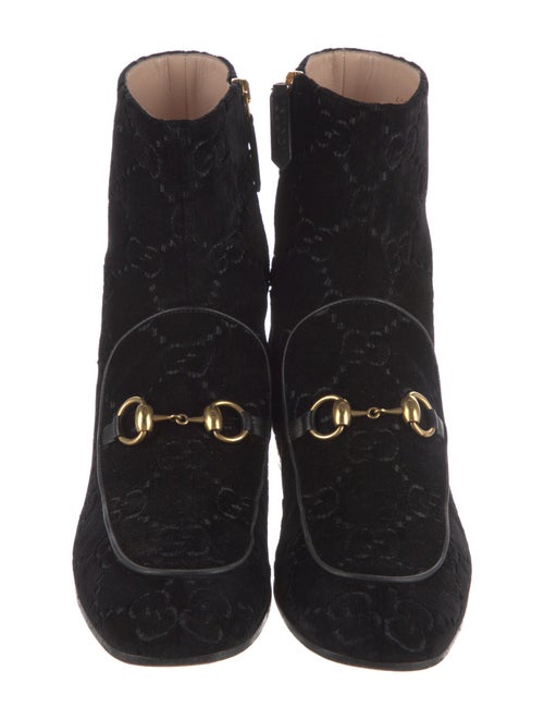 Gucci GG Logo Velvet Combat Boots