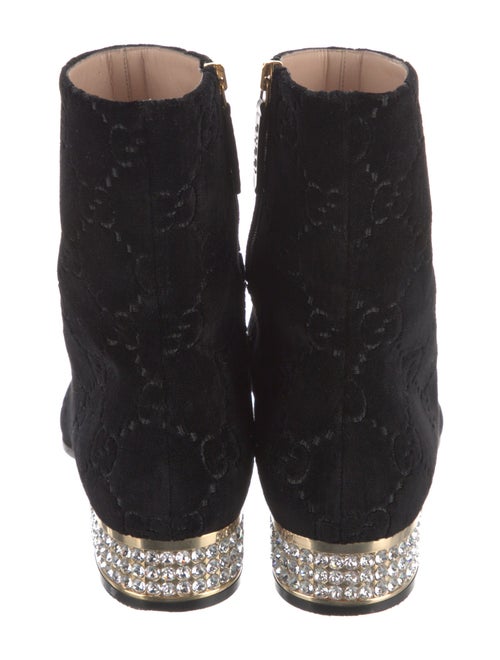 Gucci GG Logo Velvet Combat Boots