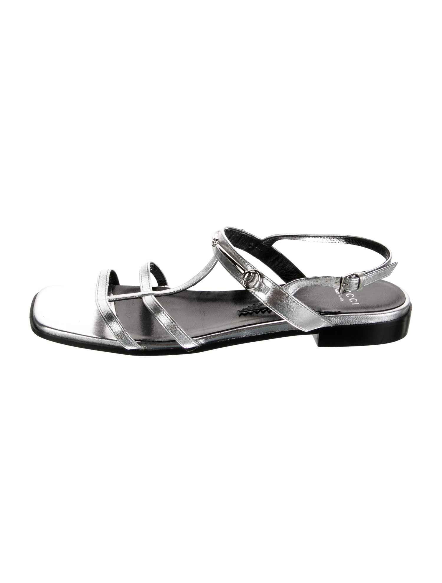 Gucci Leather T-Strap Sandals