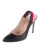Gucci Sylvie Web Accent Leather Slingback Pumps