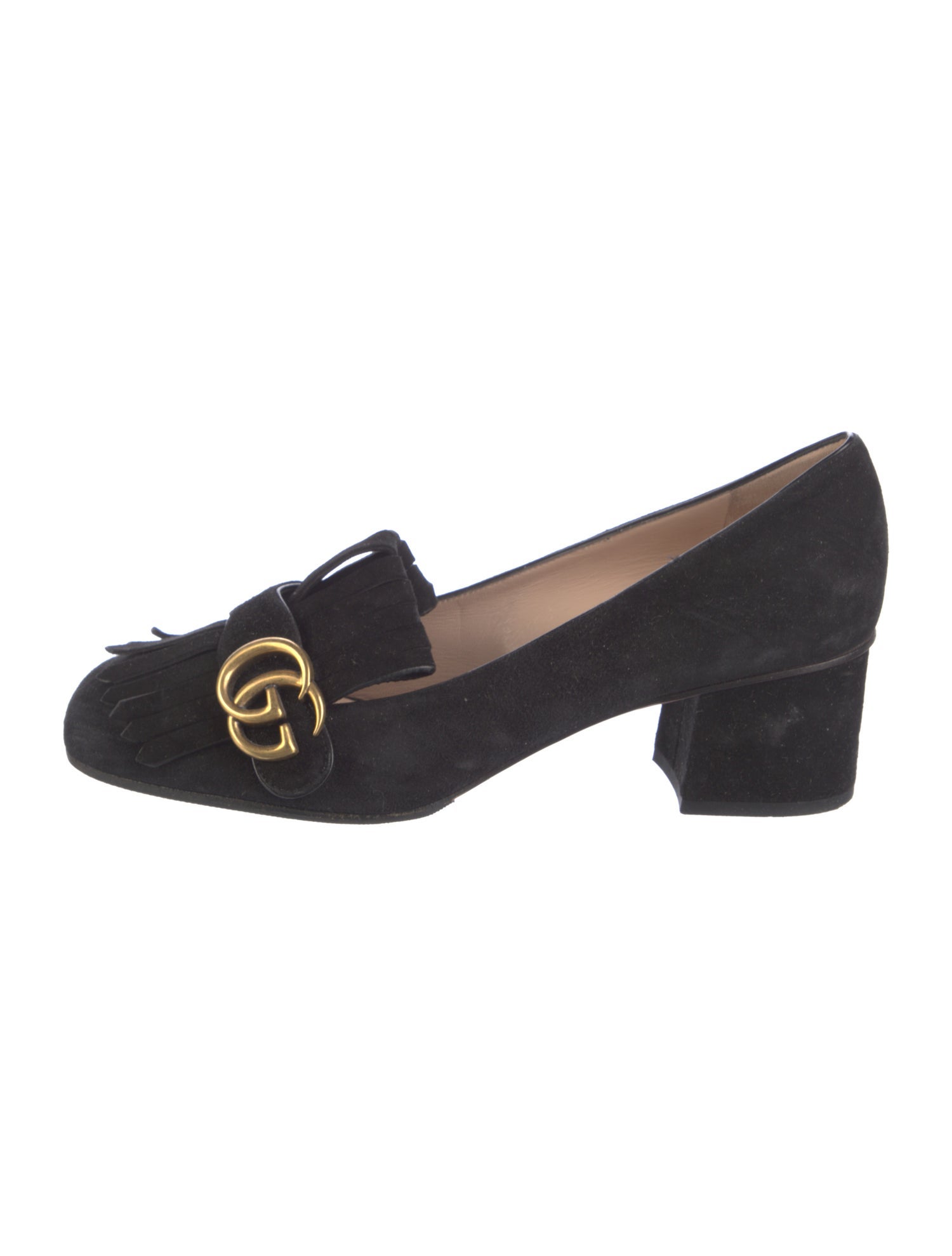 Gucci Double G Logo Suede Pumps