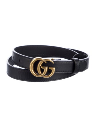 Gucci Double G Logo Leather Belt