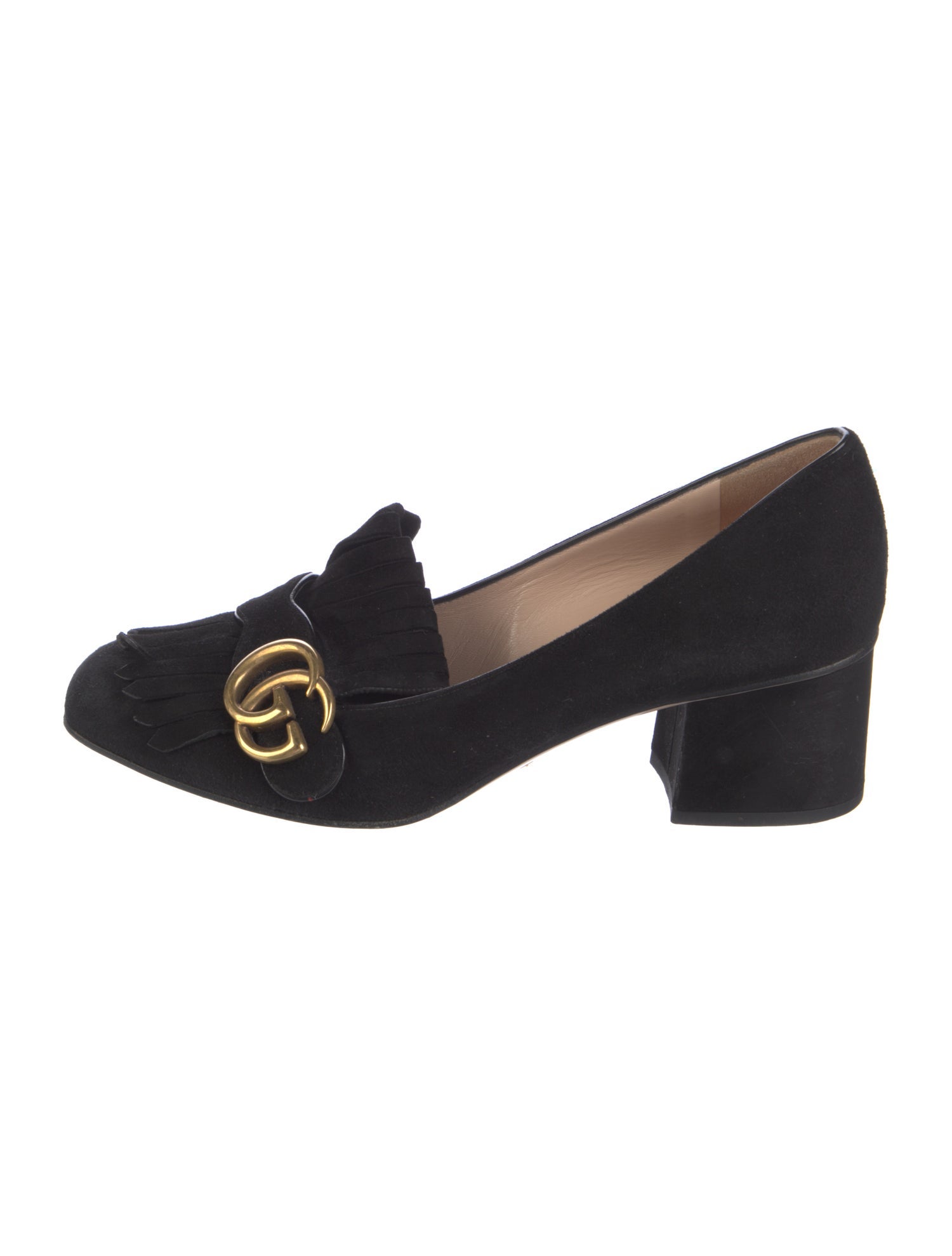 Gucci Double G Logo Suede Pumps