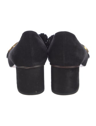Gucci Double G Logo Suede Pumps
