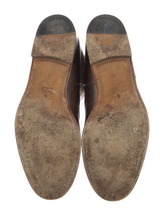 Gucci Web Accent Leather Riding Boots