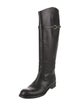 Gucci Web Accent Leather Riding Boots