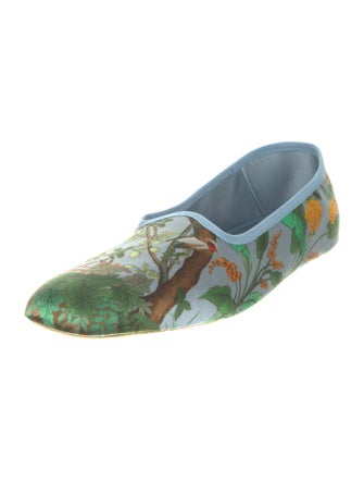 Gucci Printed Grosgrain Trim Loafers