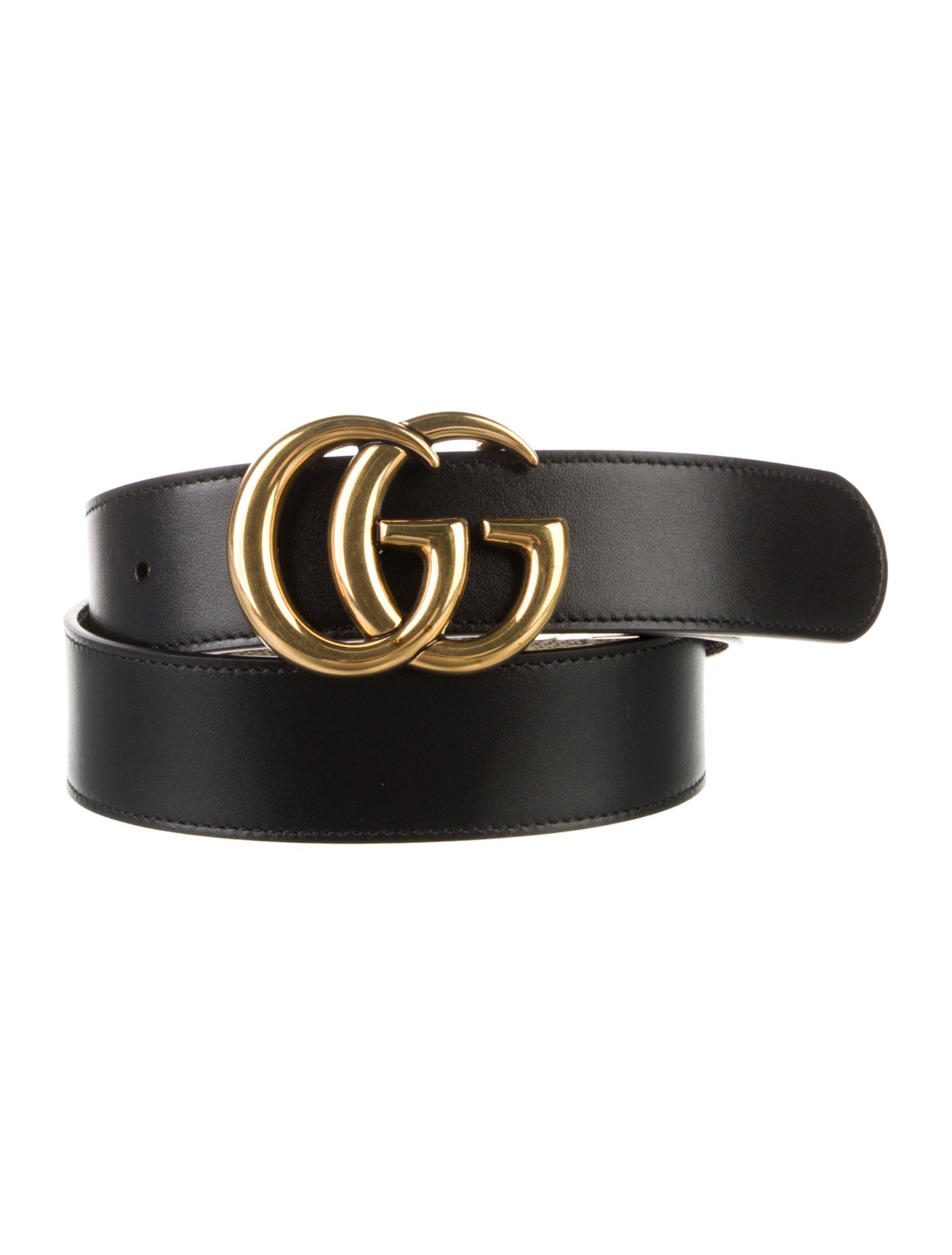 Gucci Double G Logo Leather Belt