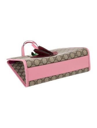 Gucci Girls' GG Supreme Strawberry Handle Bag