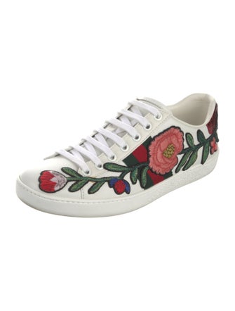 Gucci Web Accent Leather Sneakers