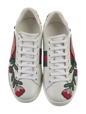 Gucci Web Accent Leather Sneakers