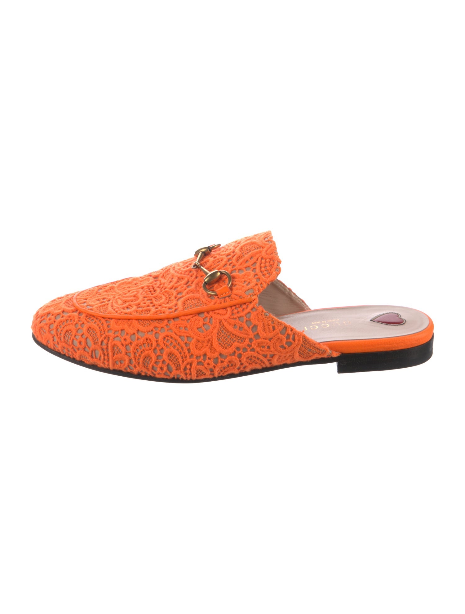 Gucci Horsebit Accent Lace Mules