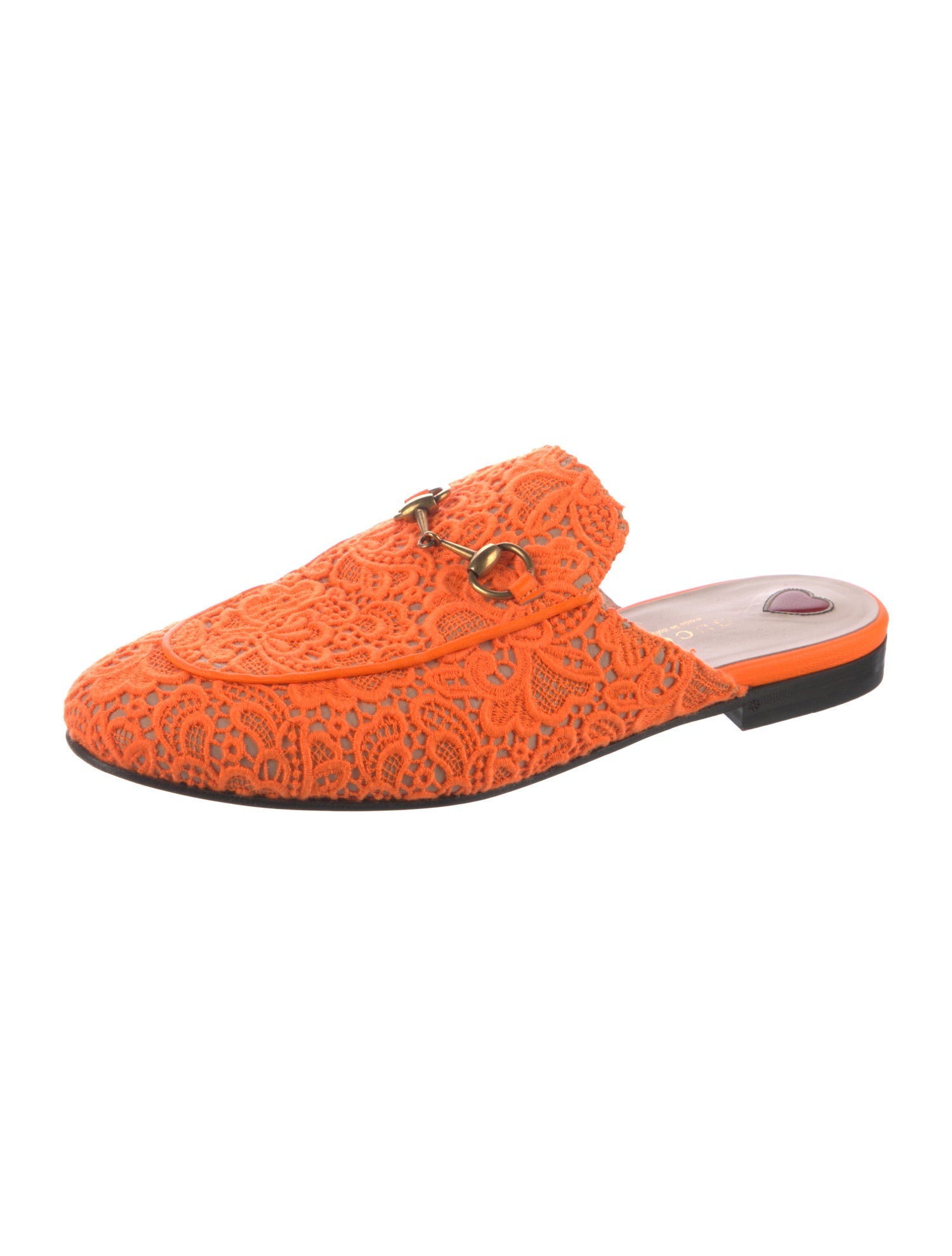 Gucci Horsebit Accent Lace Mules