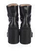 Gucci Feline Head Accent Leather Combat Boots