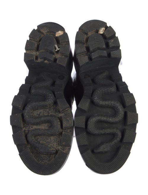 Gucci Feline Head Accent Leather Combat Boots