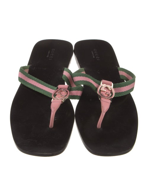Gucci Interlocking G Logo Canvas Slides