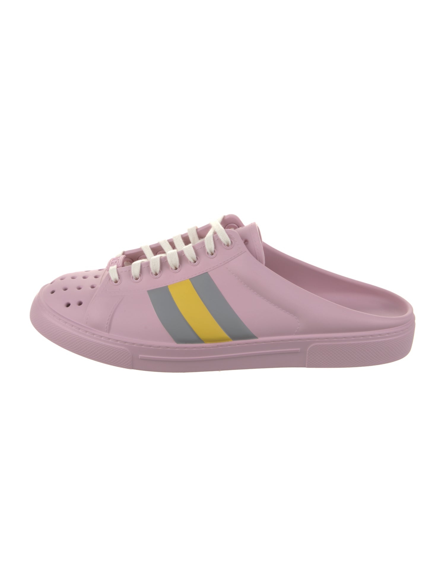 Gucci Rubber Colorblock Pattern Mules