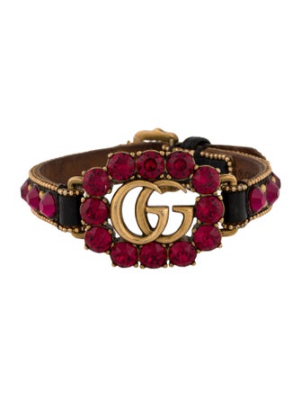Gucci Leather Double G Wrap Bracelet