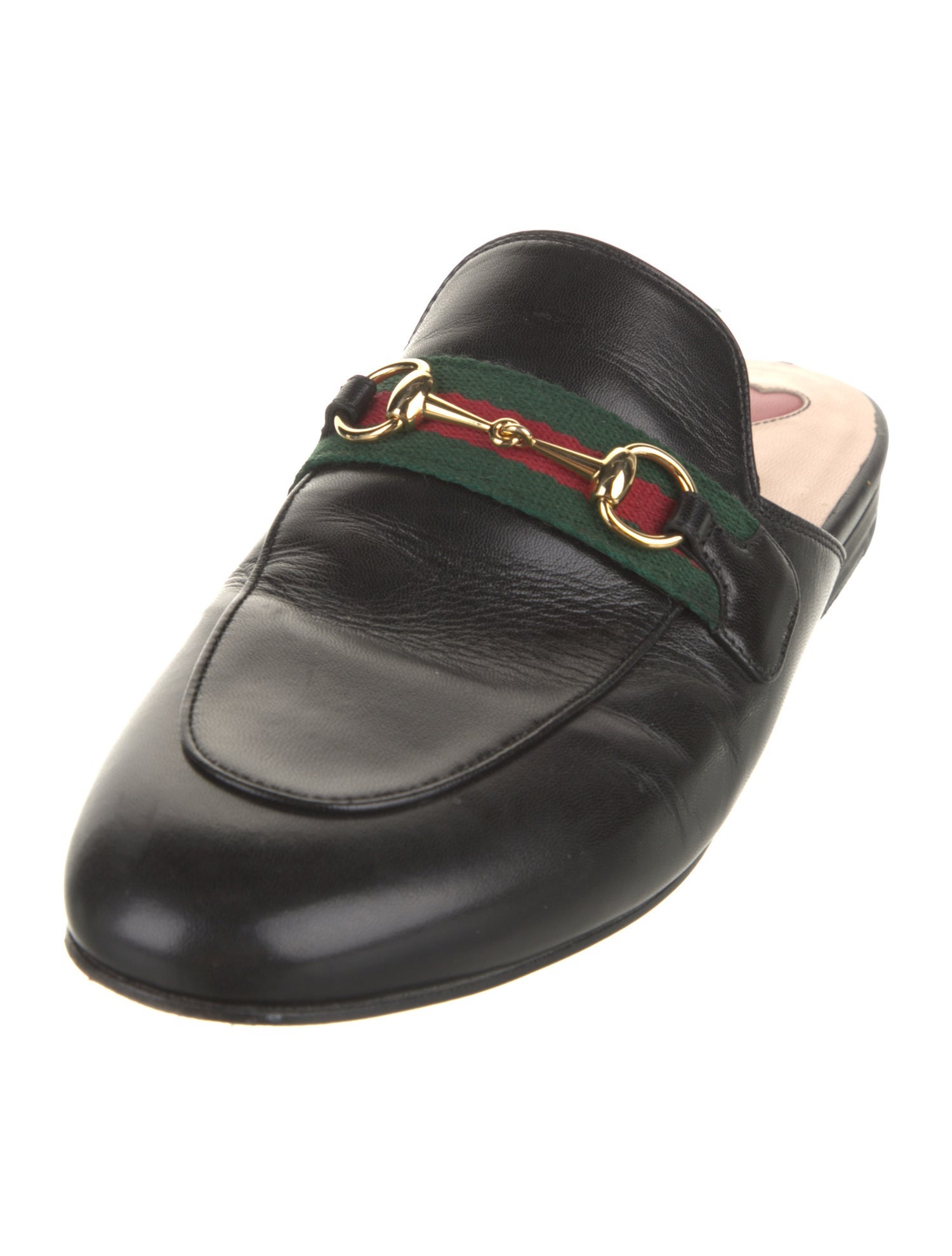 Gucci Web Accent Leather Mules