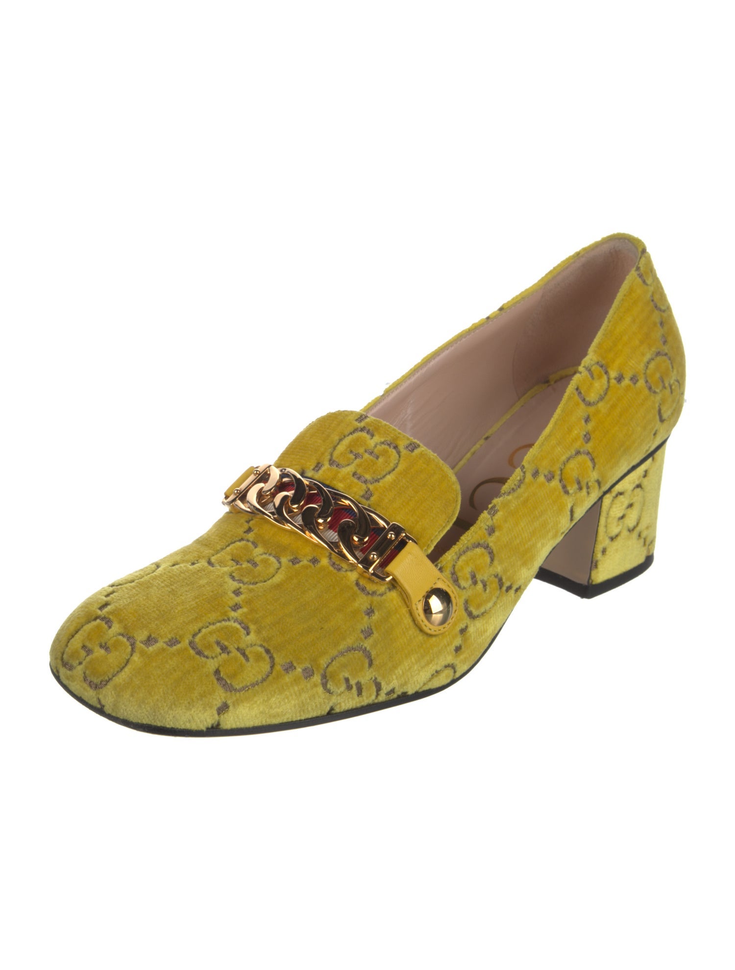 Gucci GG Logo Velvet Pumps