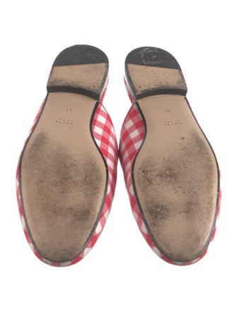 Gucci Horsebit Accent Plaid Print Mules