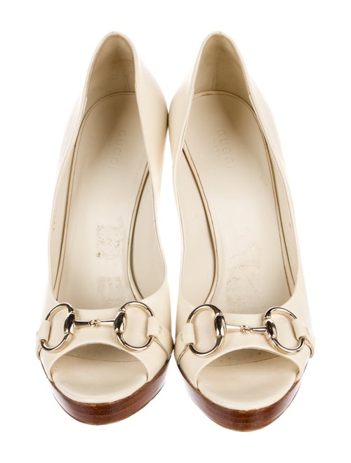 Gucci Horsebit Accent Leather Slingback Sandals