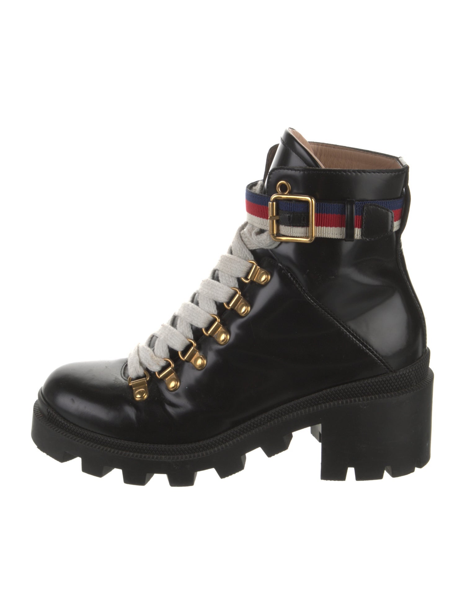 Gucci Leather Combat Boots