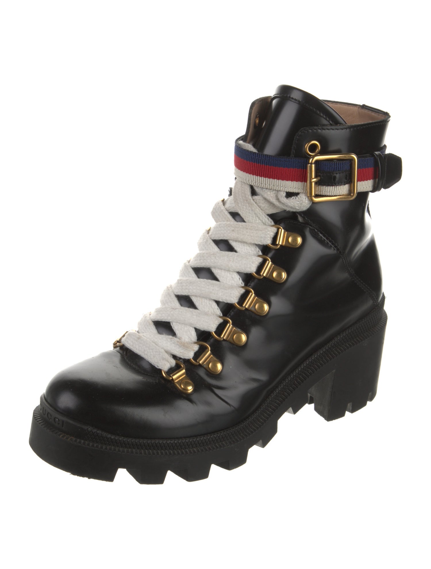 Gucci Leather Combat Boots