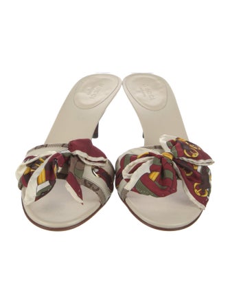 Gucci GG Canvas Leather Slides