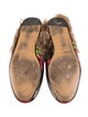 Gucci Floral Print Fur Trim Mules