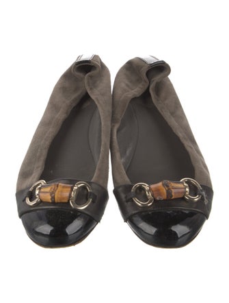 Gucci Horsebit Accent Suede Ballet Flats