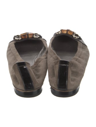 Gucci Horsebit Accent Suede Ballet Flats