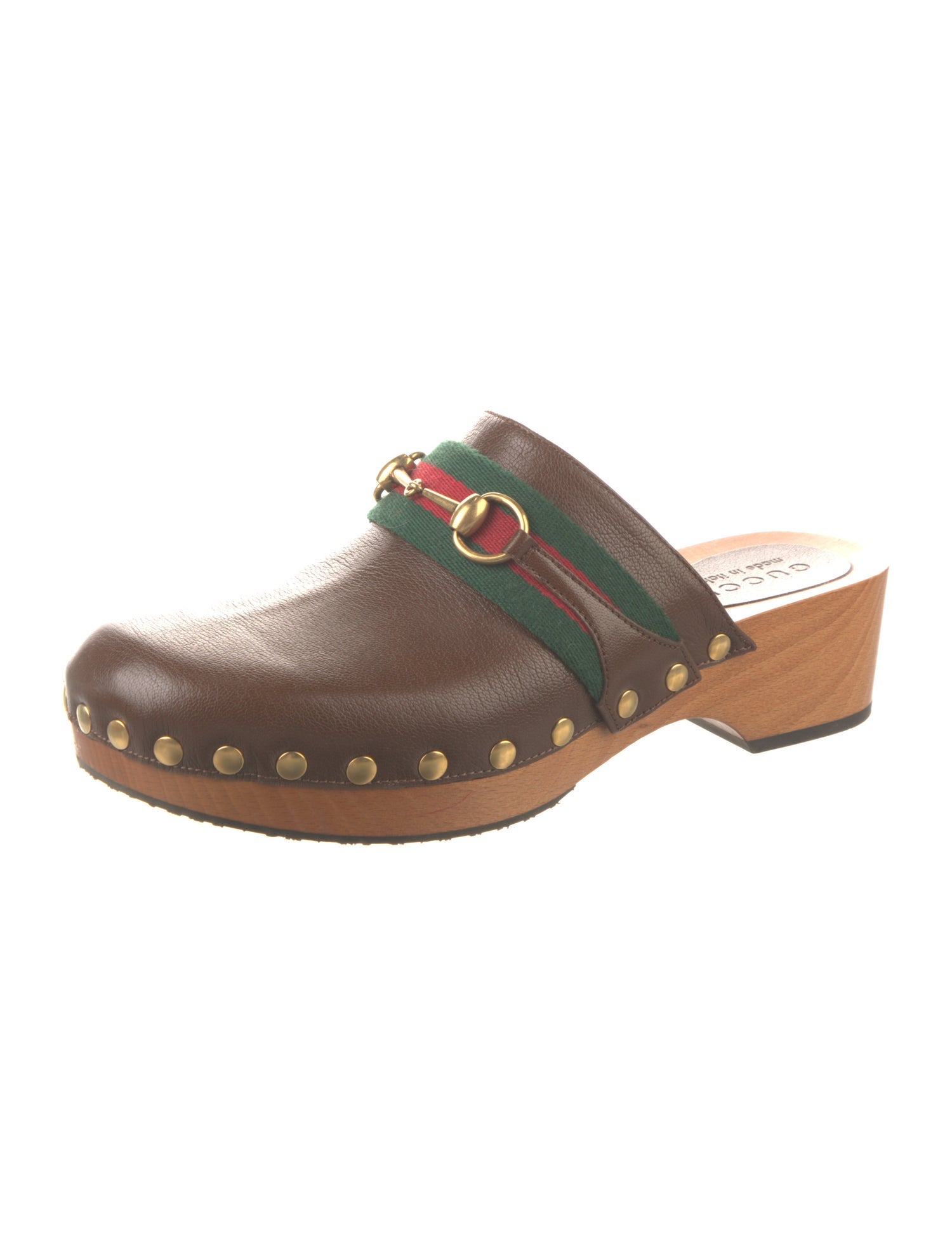 Gucci Web Accent Leather Mules