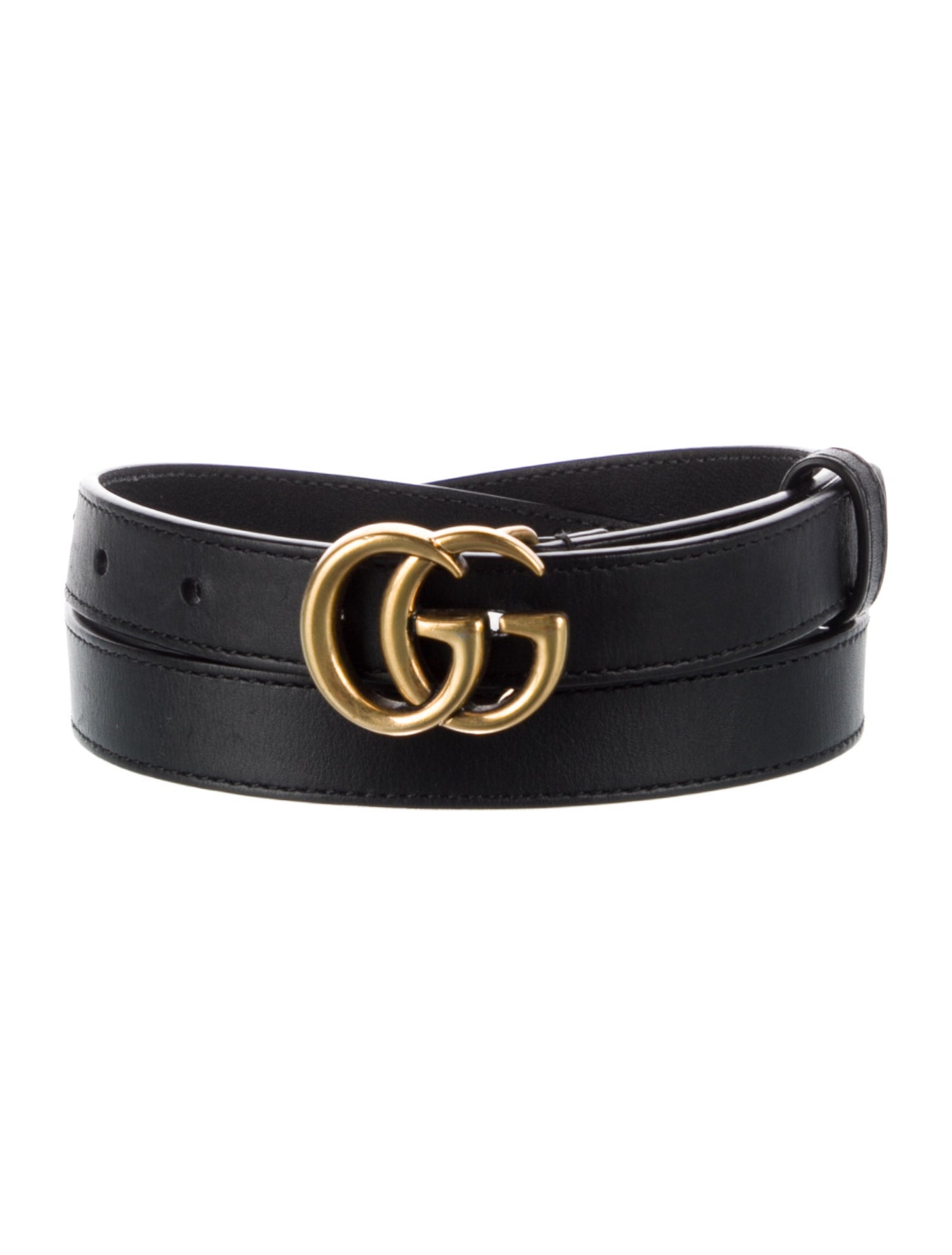 Gucci Double G Logo Skinny Belt