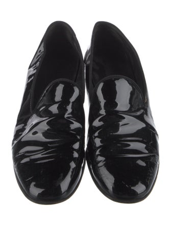 Gucci Patent Leather Grosgrain Trim Loafers