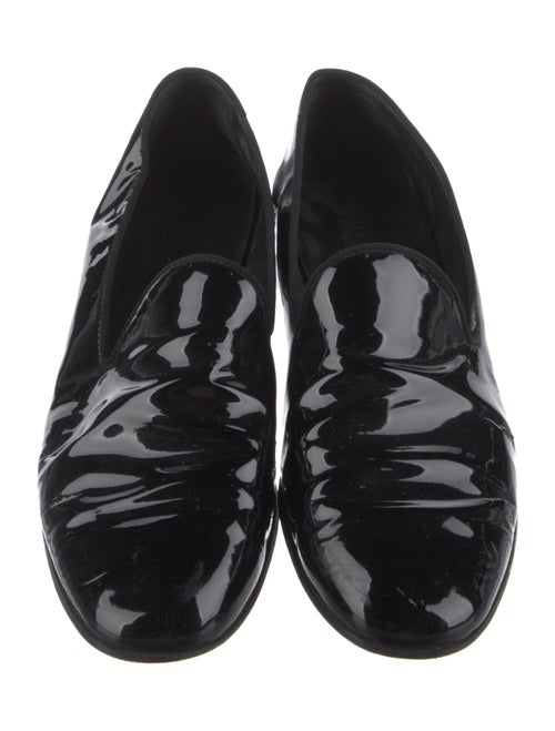 Gucci Patent Leather Grosgrain Trim Loafers