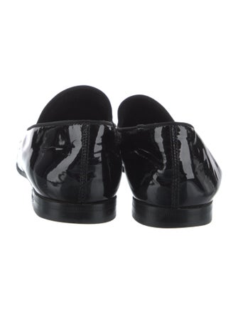Gucci Patent Leather Grosgrain Trim Loafers