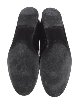 Gucci Patent Leather Grosgrain Trim Loafers