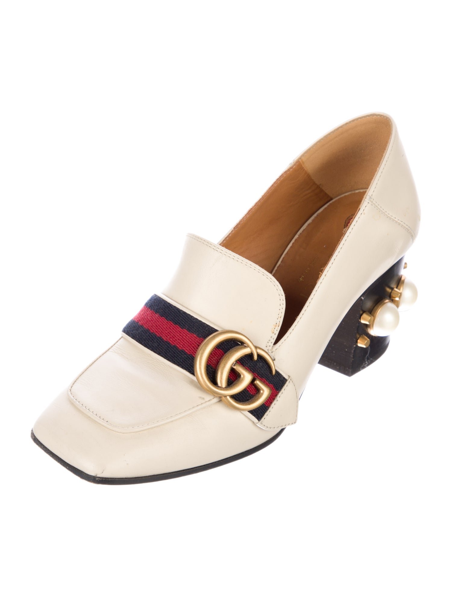 Gucci Peyton Faux Pearl Accents Pumps