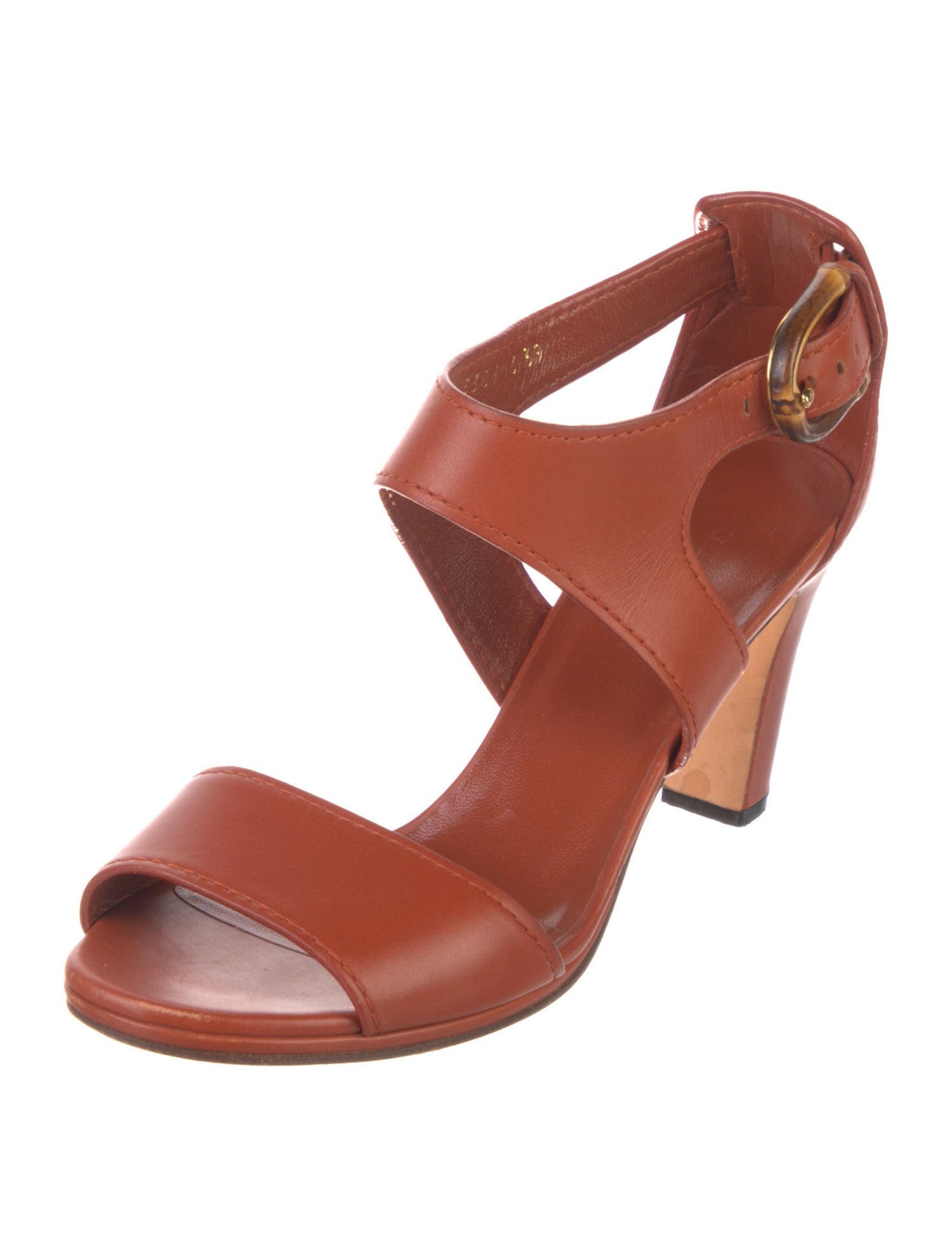 Gucci Bamboo Accent Leather Sandals