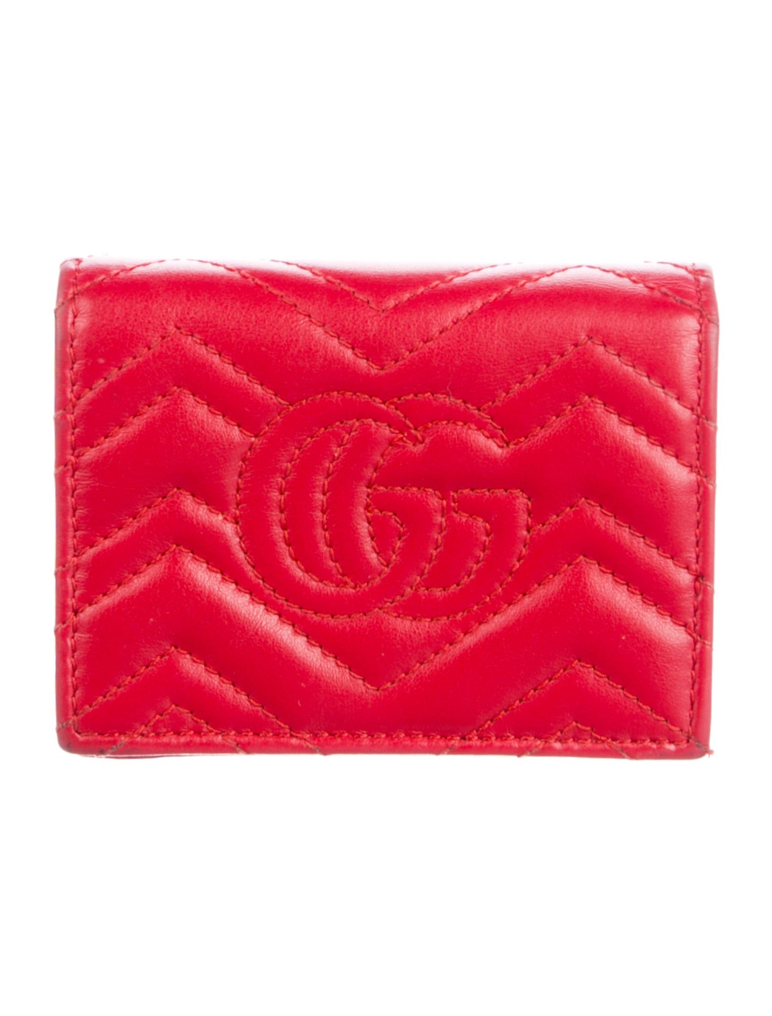 ★Gucci GG Marmont Card Case Red★ GG Marmont small wallet in Rosso Ancora red leather | GUCCI® US